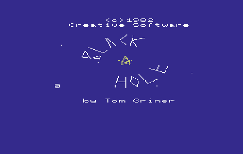 Black Hole title screen for Vic-20